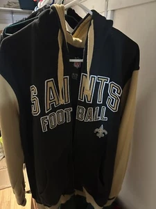 NFL New Orleans Saints Full Zip Hooded Hoodie Sweatshirt Jacket - Size XL - Picture 1 of 3