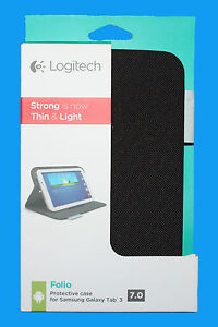 Logitech Folio Protective Case for Samsung Galaxy Tab 3 7.0 - Black **NEW** UK