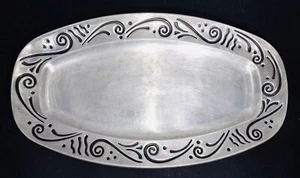 Lenox Spyro Holloware Metal Serving Tray 15.5” X 9” - Picture 1 of 8