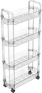 Almacenamiento de baño pequeño con ruedas y organizador de carrito de 4 niveles - Picture 1 of 12