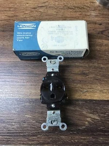 Vintage Leviton Brown Single Flush Receptacle/Outlet #5029, Made In The USA - Picture 1 of 5