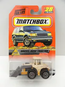 1999 Matchbox #28 Shovel-Nose Tractor (Dirty White/Yellow) - Picture 1 of 6