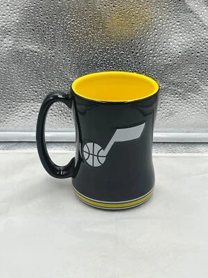 Utah Jazz NBA Black 14oz Coffee Mug Cup Logo Brands - Image 1 of 2