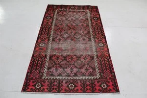Rug Handmade Traditional Vintage Red Multi Medallion Wool Rug 86cm x 193cm - Picture 1 of 8