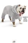 (Medium) Dog Jogging Suit  With Hoodie Sweatsuit Grey White
