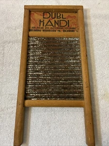 Vintage Dubl Handi Washboard Co Columbus Ohio Wash Board Wood 18X 8.5" - Picture 1 of 7