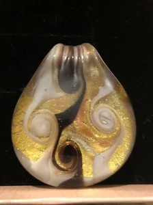 Multi Colour Glass Pendant Marked Murano glass Swirls Pattern L:3.5 W:2.8cm - Picture 1 of 3