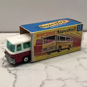 1970 VINTAGE MATCHBOX No.12d SETRA COACH - MAGENTA MINT “G” SUPERFAST BOX & BUS - Picture 1 of 15
