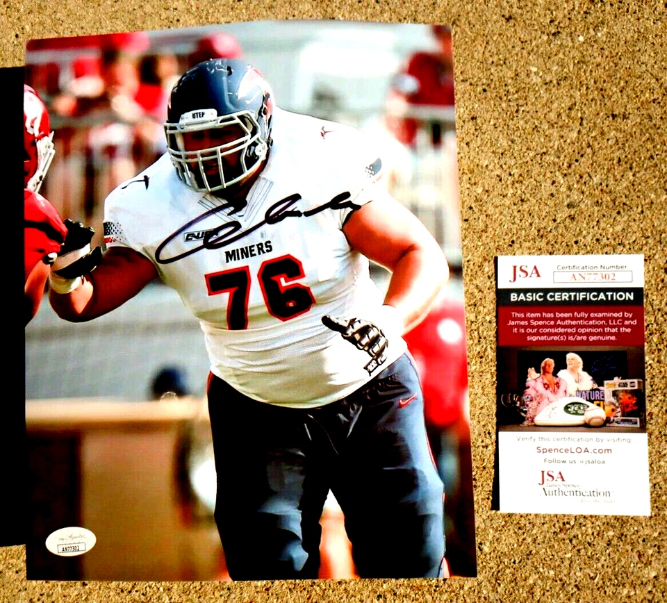 ARIZONA CARDINSLS Will Hernandez SIGNED 8x10 Photo JSA COA UTEP Miners - Image 1 of 1