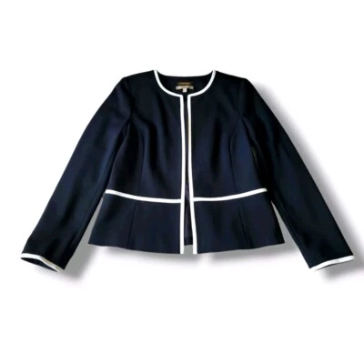 New Talbots Black Open Front Business Office Blazer Coat Size 10 - Image 1 of 4