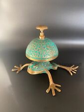 Antique Brass Desk Bell Frog Design Bell Vintage Style Frog Design Table