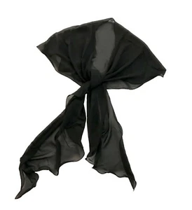 Elegante sciarpa in chiffon nera morbida trasparente grandi scialli avvolgenti ballo festa formale - Foto 1 di 3