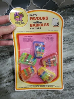 Vintage NOS Party Time Favours Gifts Flip Ball Games 6699/4 Hong Kong Sealed - Image 1 of 4
