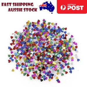 1000pcs Confetti Hearts Gold Green Blue Red Silver Wedding Party Table Decor - Picture 1 of 1