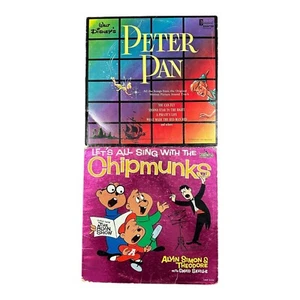 PETER PAN Disney Movie Soundtrack (Vinyl 1963 LP) VG+ & CHIPMUNKS Singalong LOT - Imagen 1 de 4