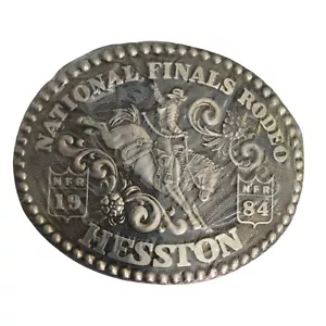 1984 Hesston Rodeo Belt Buckle NOS NFR Cowboy Vintage National Finals Sealed - Picture 1 of 11