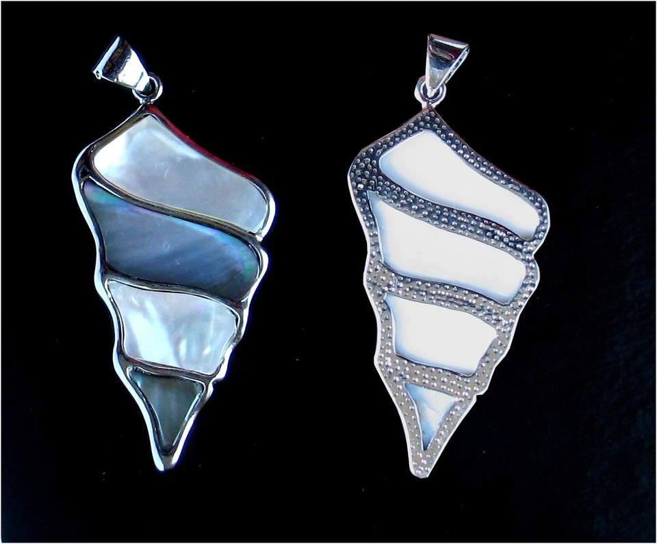 Kettenanhänger Perlmutt - toller Schimmer - moderne edle Form - Bild 1 von 1