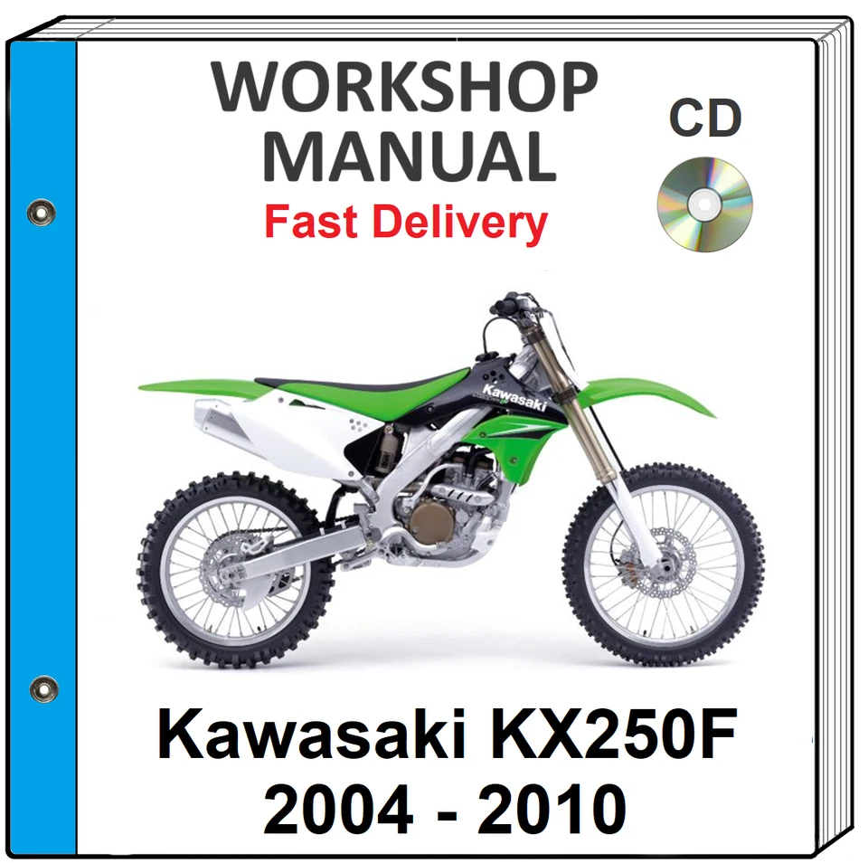 CD manual taller reparación servicio Kawasaki KX250F 2004 2005 2006 2007 2008 2009 2010 Foto 1 de 1