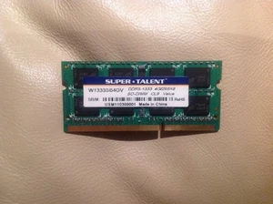 Super Talent DDR3-1333 SODIMM 4 GB Notebook Memory - Bulk W1333SB4GV - Picture 1 of 2
