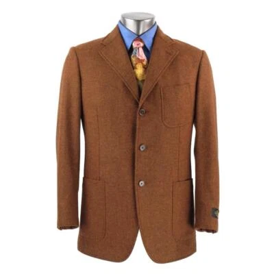 NUEVO BELVEST Estilo Sastrería Talla Chaqueta Blazer 40 R Calce Ajustado Marrón Óxido Foto 1 de 4