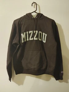 Dark Brown University Of Missouri Hoodie Sweatshirt Medium Mizzou Champion - Picture 1 of 7