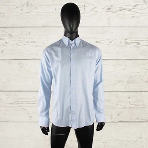 Camisa formal de negocios de vestir con cuello abotonado azul ETON SIM FIT para hombre 41 16 - Imagen 1 de 23