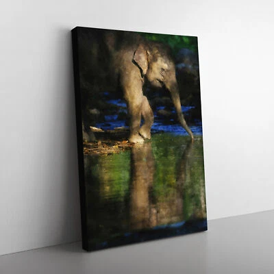 Elephant Vol.4 Canvas Wall Art Print Framed Picture Decor Living Room Bedroom - Image 1 of 4
