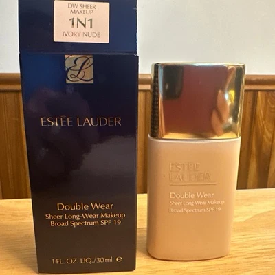 Double Wear Sheer Long-Wear Makeup SPF 19 Estee Lauder 1N1 IVORY NUDE  30ml BNIB - Image 1 of 4