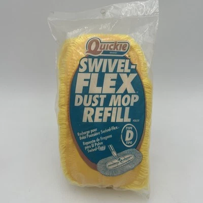 Quickie 旋转柔性防尘拖把补充装 #0654 D 型黄色全新密封 — 第 1/4 张图片
