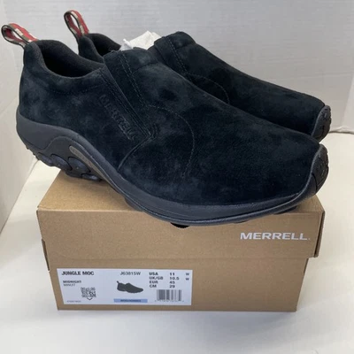 Merrell Mens Jungle Moc Slip-On Shoe Midnight BLACK Size 11 W WIDE J63815W NEW - Image 1 of 4