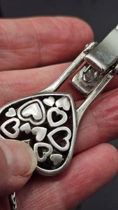 Brighton Silber Herz Schlüsselband Halskette geflochtene Kette Ausweis Abzeichen Halter signiert B - Bild 1 von 15