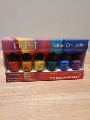 OPI - 6 件装指甲漆多色迷你礼品套装透明果冻不透明面霜新品 — 第 1/4 张图片