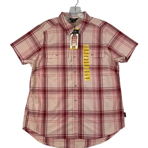 Camisa Eddie Bauer Mujer Mediana Manga Corta Aventura Melocotón Cuadros Exterior UPF - Imagen 1 de 12