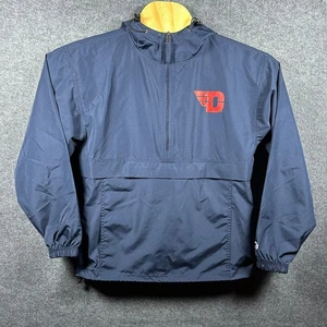 Dayton Flyers Hooded Windbreaker Jacket Small Blue Quarter Zip Champion - Picture 1 of 8