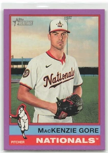 2025 Topps Heritage Light Purple Boarder MacKenzie Gore #467 Nationals SP - Bild 1 von 2