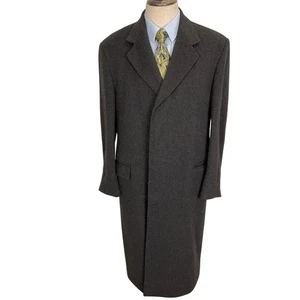Overcoat  Men 40R Charcoal Gray Spencer Classic England - Picture 1 of 15