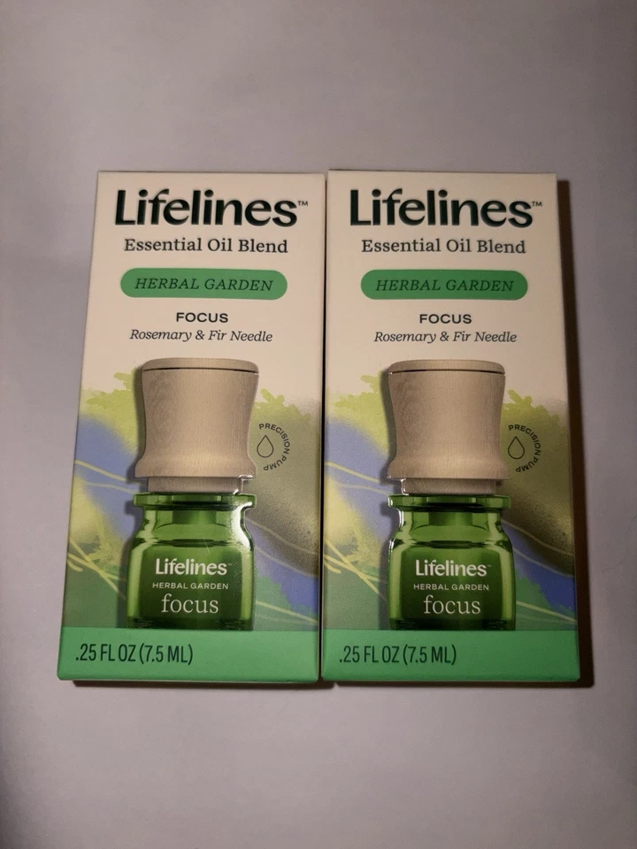 2 X Lifelines Essential Oil Blend Herbal Garden FOCUS .25 oz New - Image 1 of 1