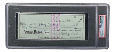 Stan Musial St. Louis Cardinals Signed  Bank Check PSA/DNA 85025578 - Image 1 of 4