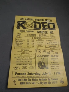 Póster de Johnny Nace de colección DF6 Championship Rodeo Flyer Windsor Mo Jaycees - Imagen 1 de 5