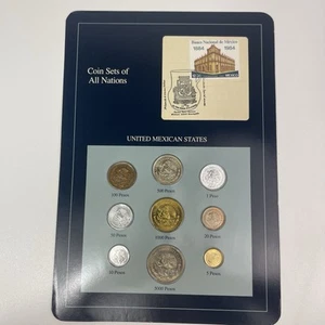 Coin Set of All Nations MEXICO 9 Coins BU 5000 Pesos 1984 Oil Industry Petrolero - Picture 1 of 13