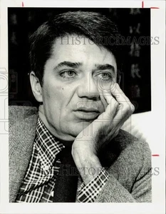 1986 Pressefoto Rex Reed, Filmkritiker, interviewt in Houston - hpp32419 - Bild 1 von 2
