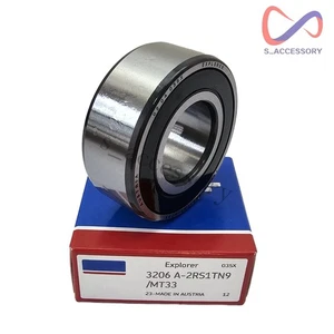 NEW Double Row Angular Contact Ball Bearing Seal Fit SKF 3206 A-2RS1TN9/MT33 US - Picture 1 of 11