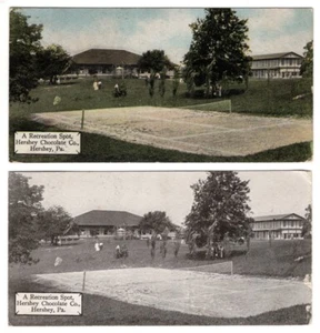 Hershey Bar Sized Postcards 1.6MC 1.6BW Recreation Spot Tennis Court Hershey Pa - Picture 1 of 5