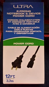 Ultra 12FT 2-Prong Notebook & Device Power Cord - 12FT, 10 Amps U12-41702 - Picture 1 of 1