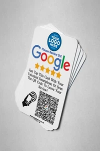NFC Google Review PVC Cards- TapTo Review With QR Code - Uk Based - Quick Ship - Picture 1 of 5