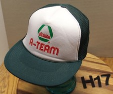 AIRWICK "A-TEAM" TRUCKERS HAT GREEN/WHITE SNAPBACK MESH BACK EXC CONDITION H17