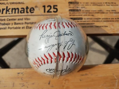 1986 California Angels Team Signed Baseball Reggie Jackson, 26 Signatures / Case - Image 1 of 4