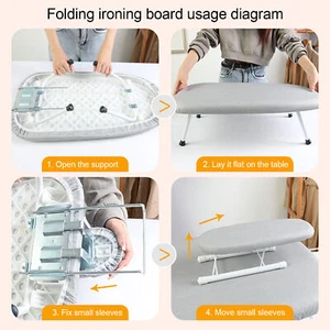 Portable Mini Iron Board Foldable w/Anti-Slip Base & Removable Cover - Picture 1 of 18