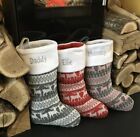 Personalised Christmas Stocking Embroidered Luxury Nordic Xmas Sack Reindeer Bag
