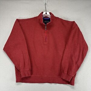 ORVIS Sweater Mens XL Maroon Long Sleeve Mock Pullover Sweatshirt Quater Zip *